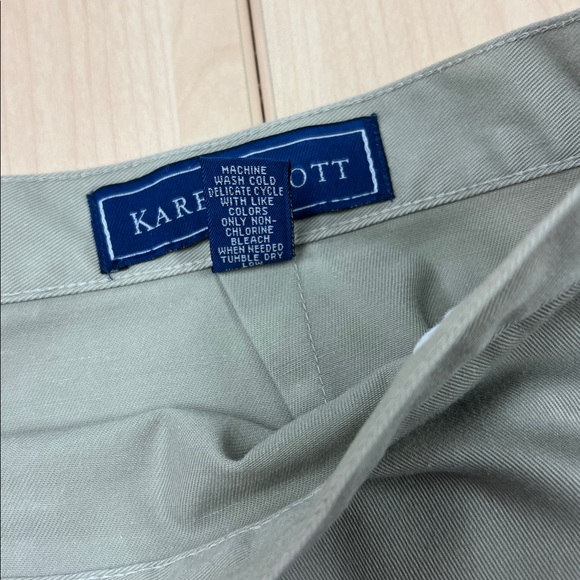 Karen Scott green minimal denim draw string preppy utility A-line mini skirt 14 - Picture 4 of 10